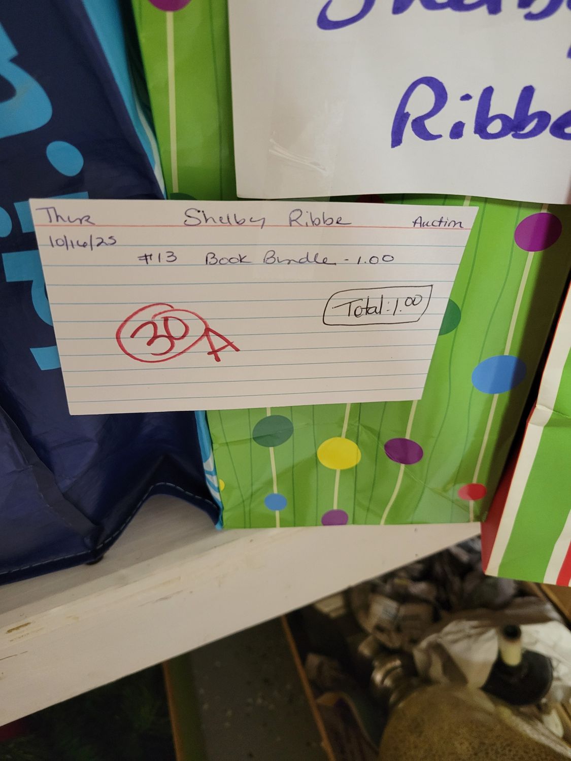 Shelby ribbe auction 10/16/25