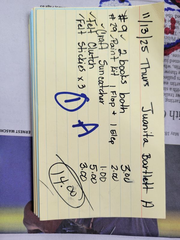 Juanita bartlett 11/13/25 auction thur Juanita bartlett 11/13/25 auction thur