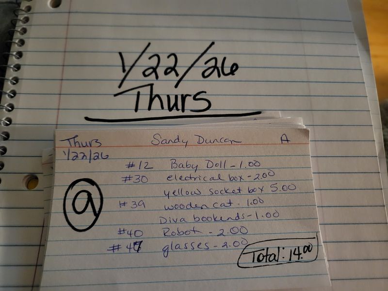 Sandy duncan 1/22/26 thur auc Sandy duncan 1/22/26 thur auc