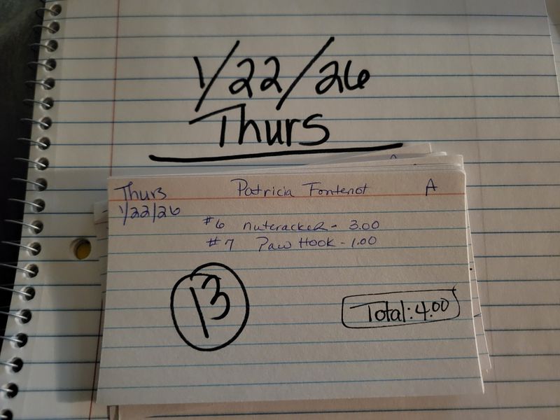 Patricia fontenot 1/22/26 thur auc Patricia fontenot 1/22/26 thur auc