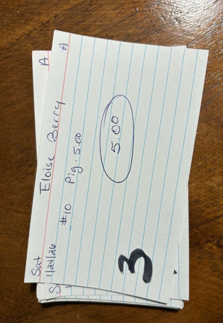 Elosie berry 1/24/26 auction sat