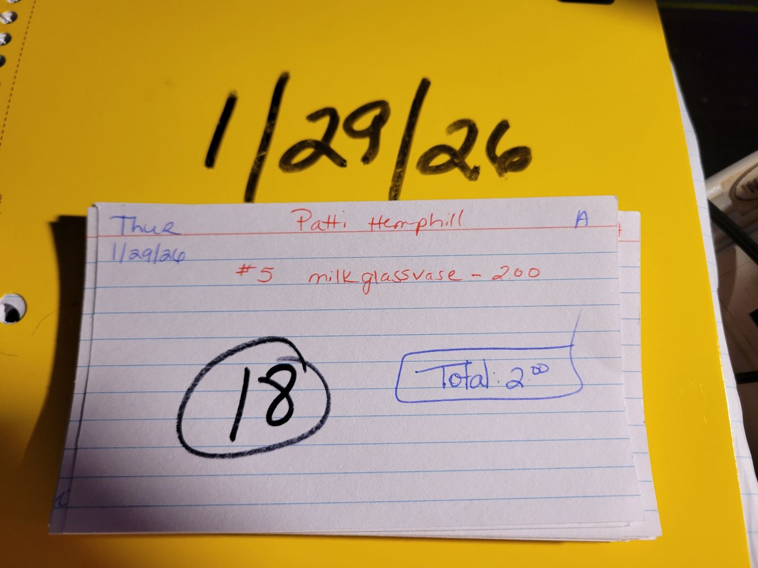 Patty Hemphill 1/29/26 thur auc