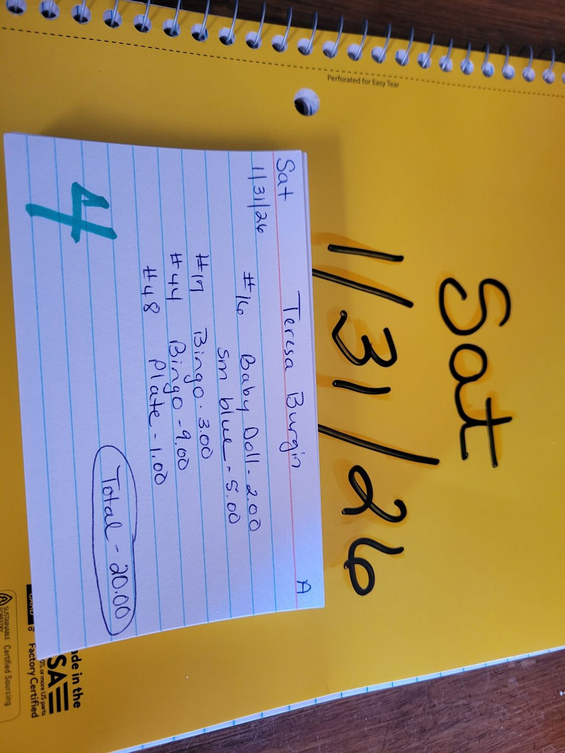 Teresa burgin 1/31/26 sat auc