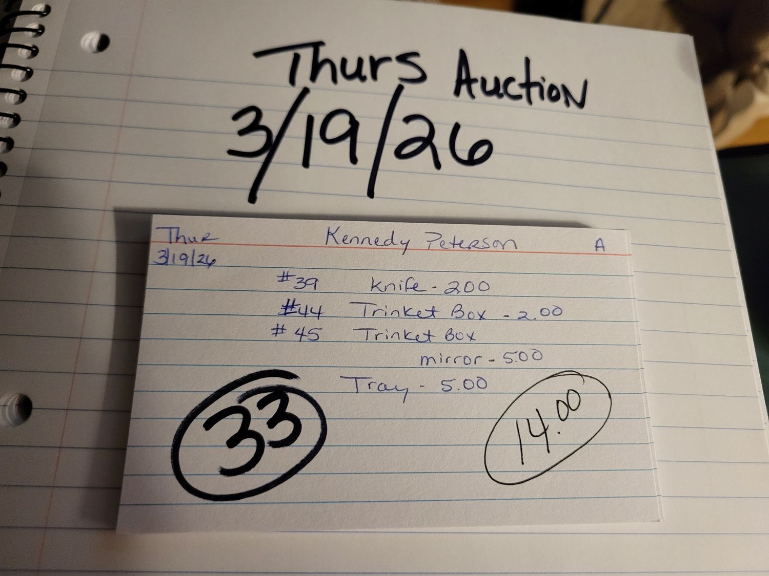 Kennedy Peterson 3/19/26 auc thur