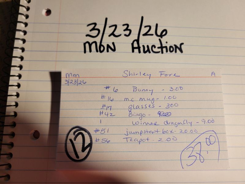 Shirley Fore 3/23/26 auc mon