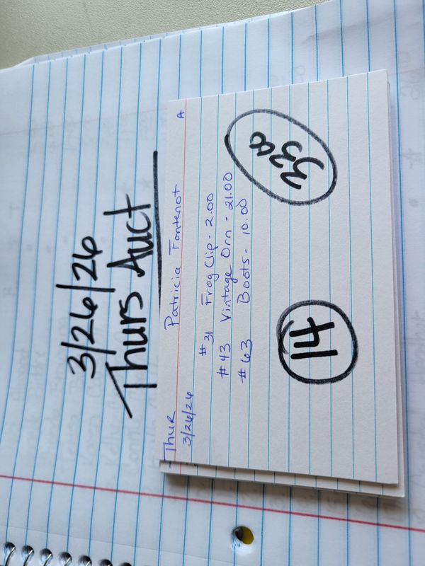 Patricia fontenot 3/26/26 auc thur Patricia fontenot 3/26/26 auc thur