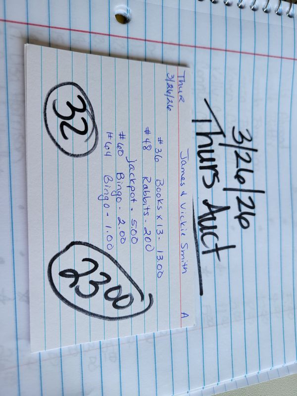 James and vickie Smith 3/26/26 auc thur