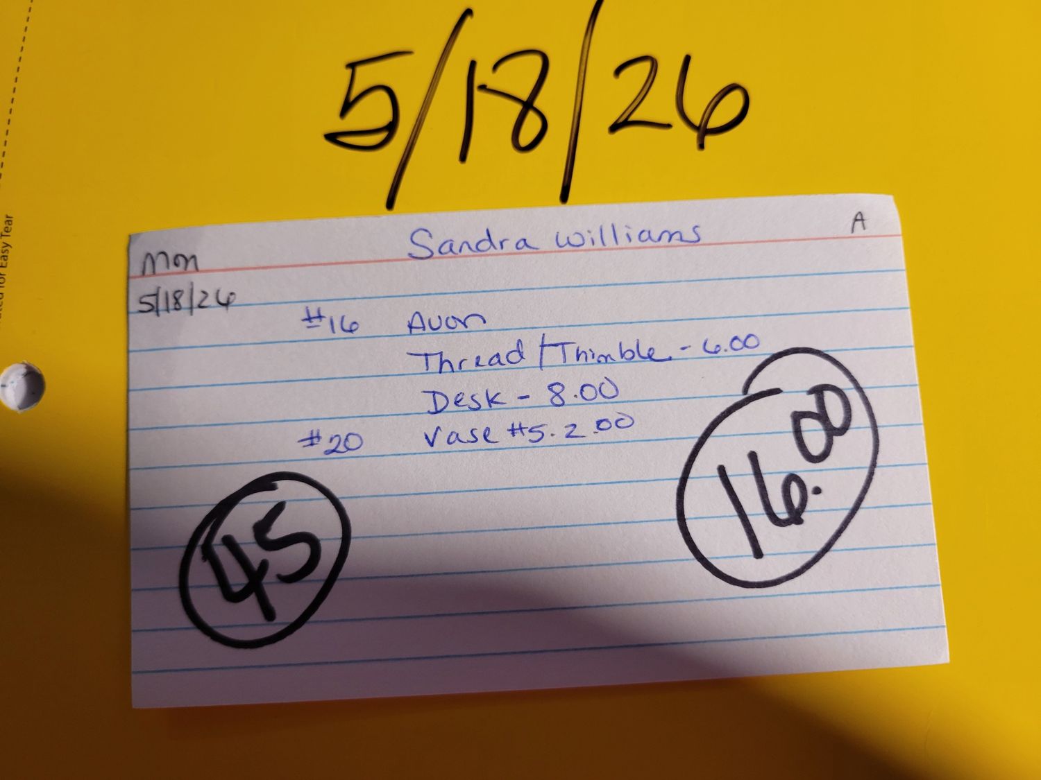 Sandra Williams 5/18/26 auc mon Sandra Williams 5/18/26 auc mon