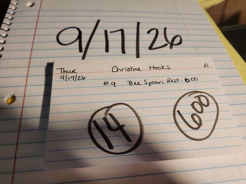 Christine hooks 9/17/26 auc thur Christine hooks 9/17/26 auc thur