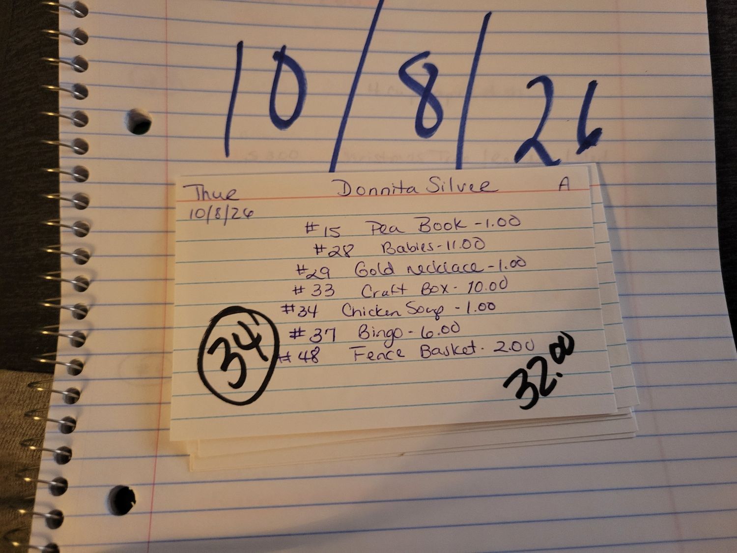 Donnita silvers 10/8/26 auc thur Donnita silvers 10/8/26 auc thur