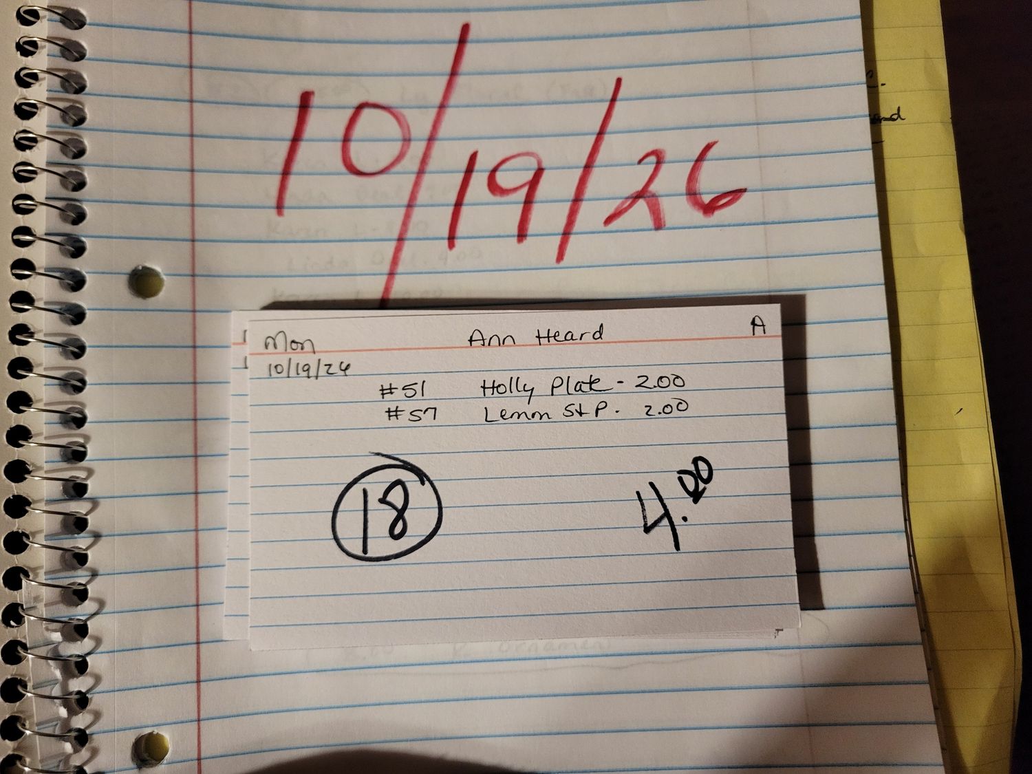 Ann heard 10/19/26 auc mon