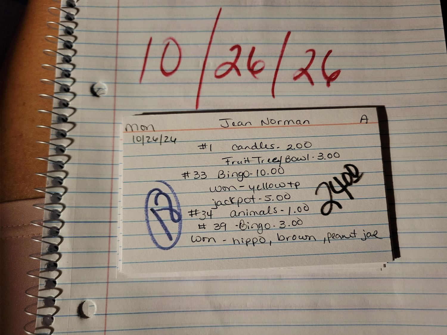 Jean norman 10/26/26 mon auc