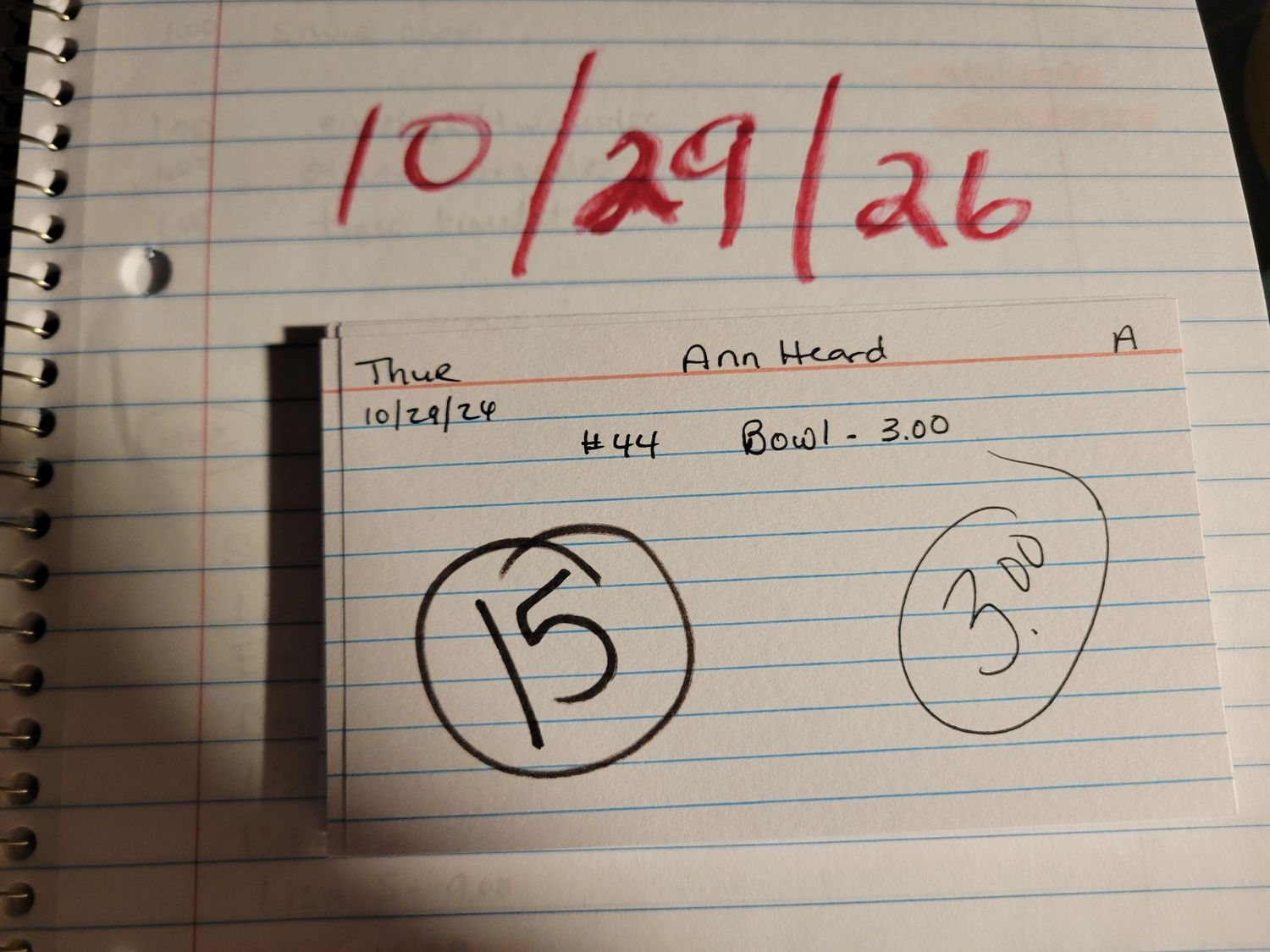 Ann heard 10/29/26 thur auc Ann heard 10/29/26 thur auc