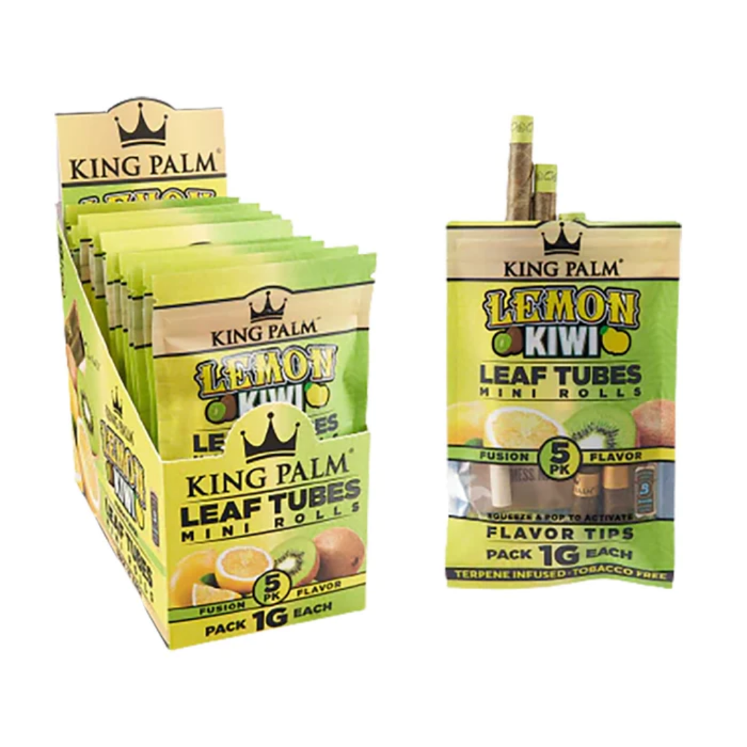 KING PLAM MINI ROLLS LEAF TUBES 5ct/pk 15pk/DISPLAY LEMON KIWI