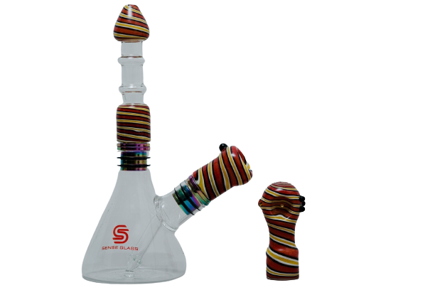 SENSE GLASS WATERPIPE KIT ALL INCLUDED WP-2762, COLOR: RED