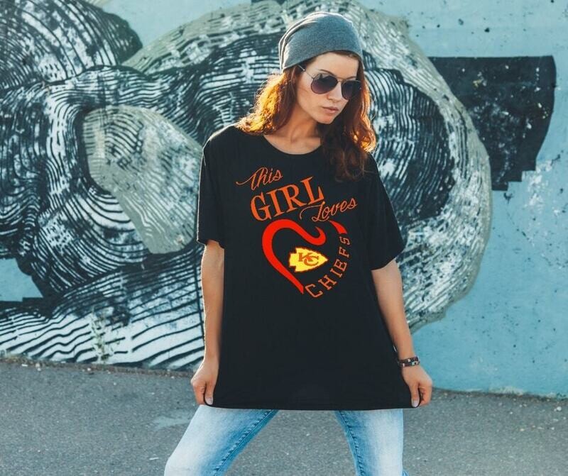 Girl Who Loves KC Football Design