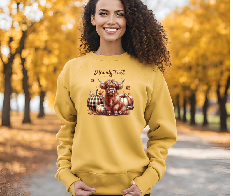 Howdy Fall Highland Cow Design