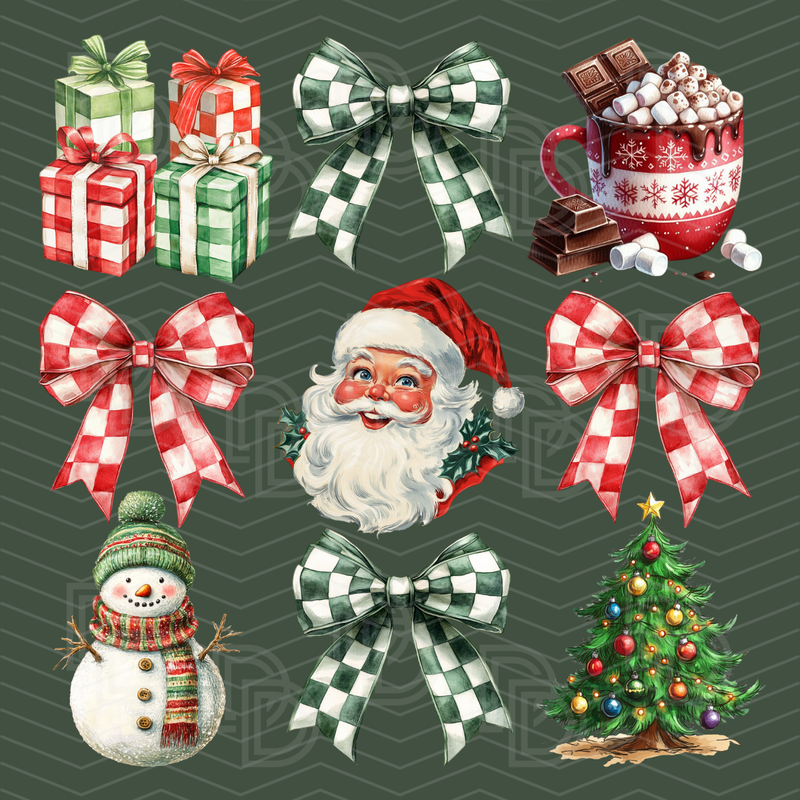 Christmas Plaid Bows Design