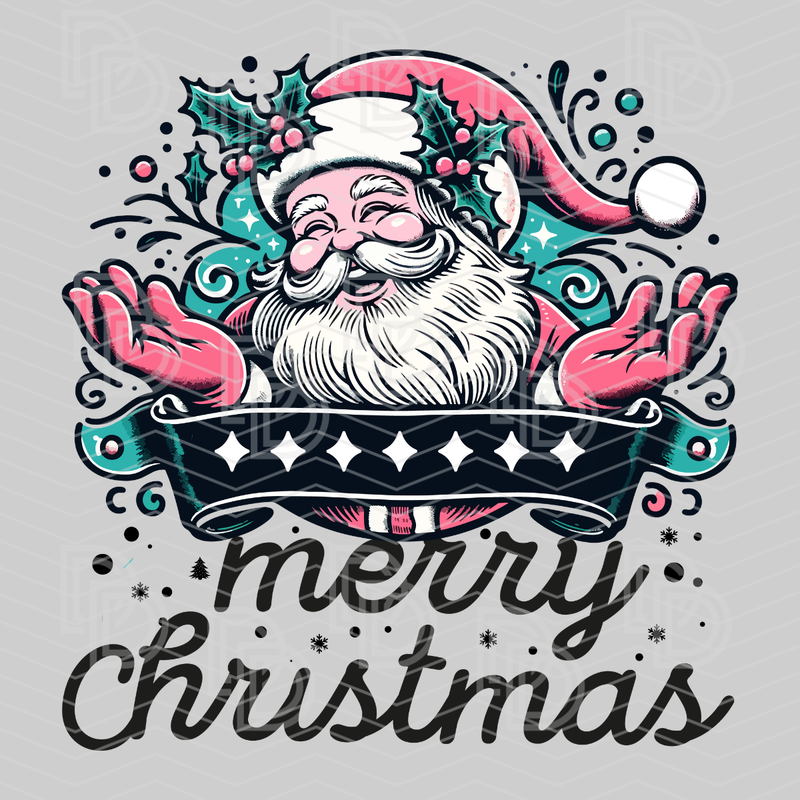Merry Christmas Vintage Santa Design