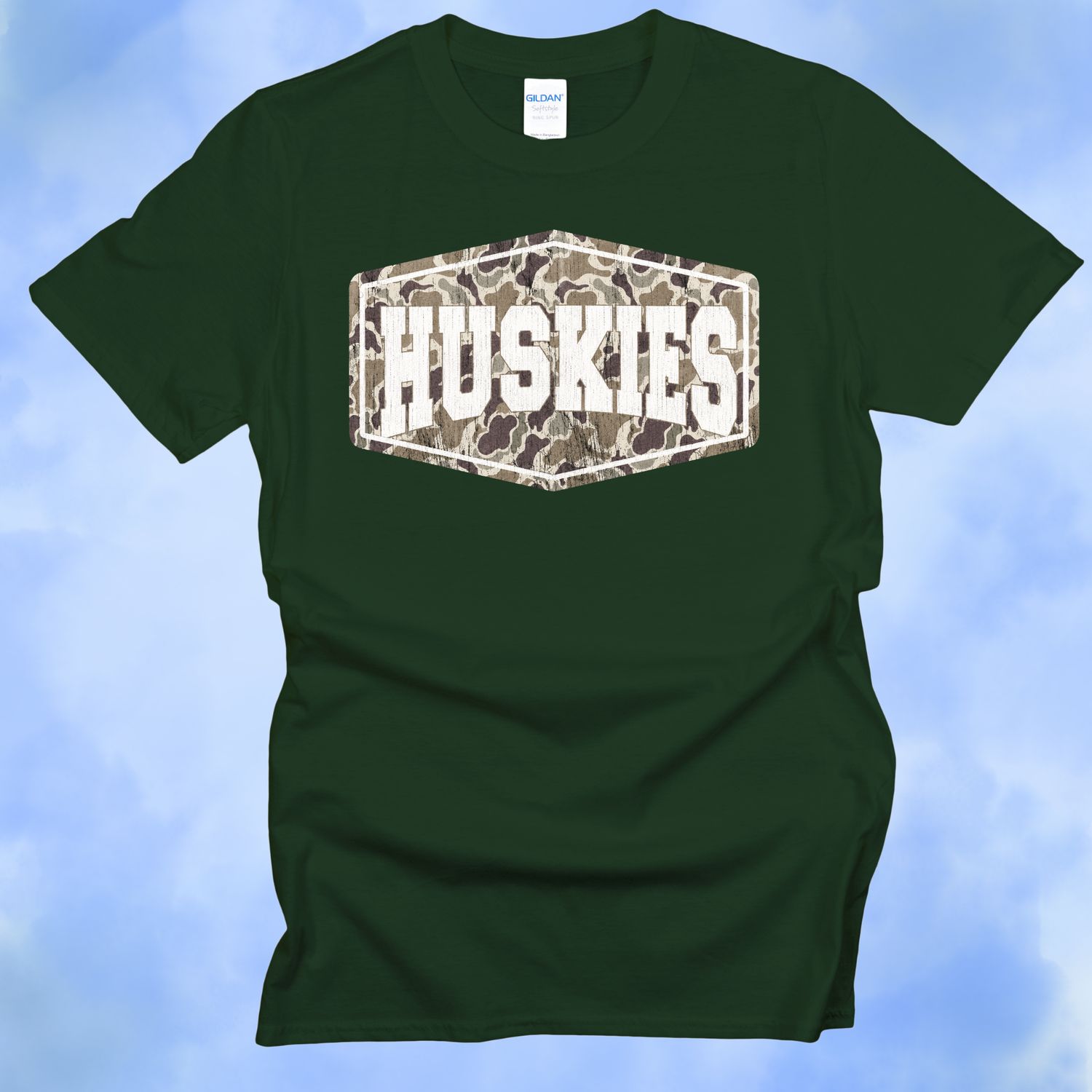Huskies Camo Chest Design