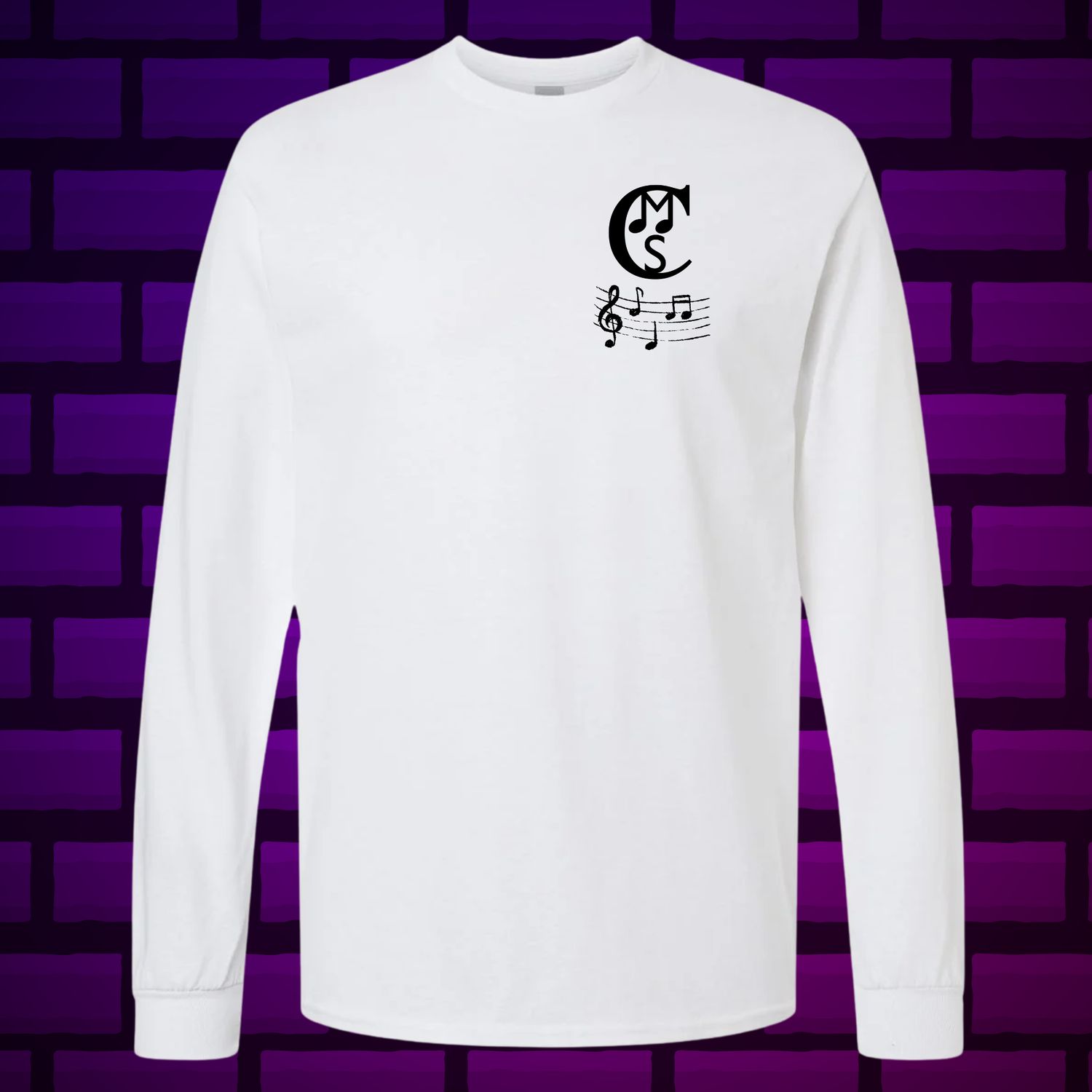 CMS Band - White Long Sleeve Heavy Cotton T-Shirt