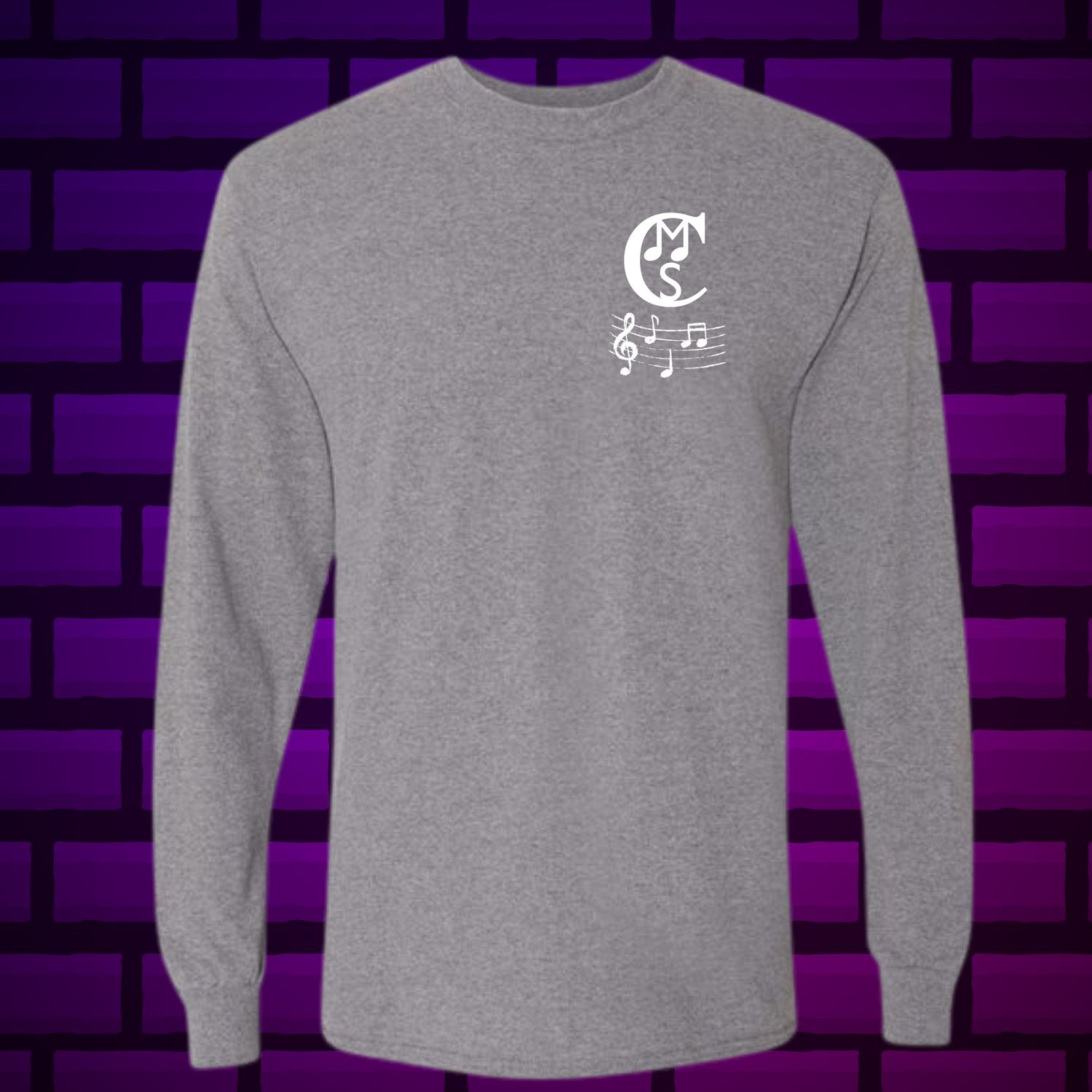CMS Band - Graphite Heather Long Sleeve Heavy Cotton T-Shirt