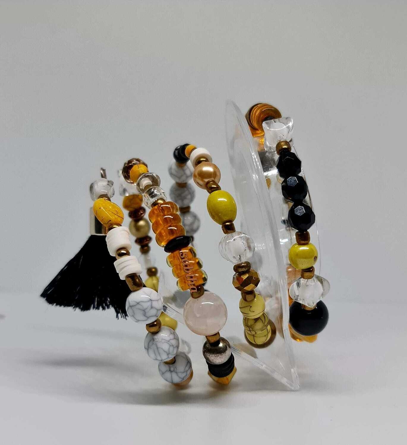 Bohemian layered Tassel/charm bracelet
