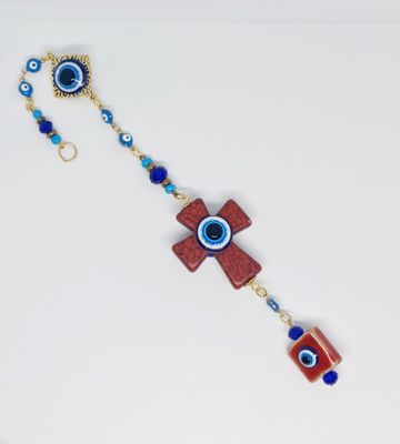 Evil eye cross wall decor