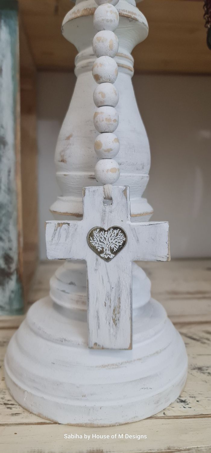 White wash Cross home decor