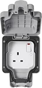 MK - 13A WEATHERPROOF SINGLE SWITCH SOCKET IP66-K56486GRY