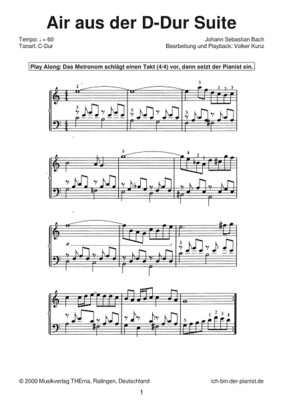 Playalong-Set „Air aus der D-Dur Suite” (Johann Sebastian Bach)