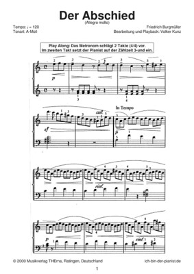 Playalong-Set „Der Abschied - Allegro molto” (Friedrich Burgmüller)