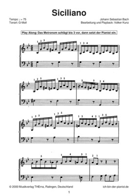 Playalong-Set „Siciliano” (Johann Sebastian Bach)