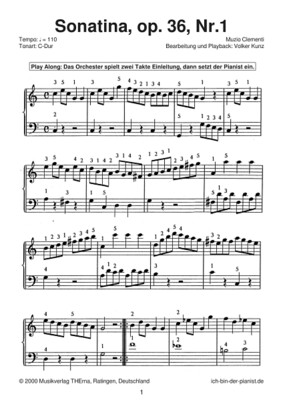 Playalong-Set „Sonatina, op. 36, Nr.1” (Muzio Clementi)
