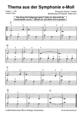 Playalong-Set „Thema aus Symphonie e-Moll” (Antonín Dvořák)