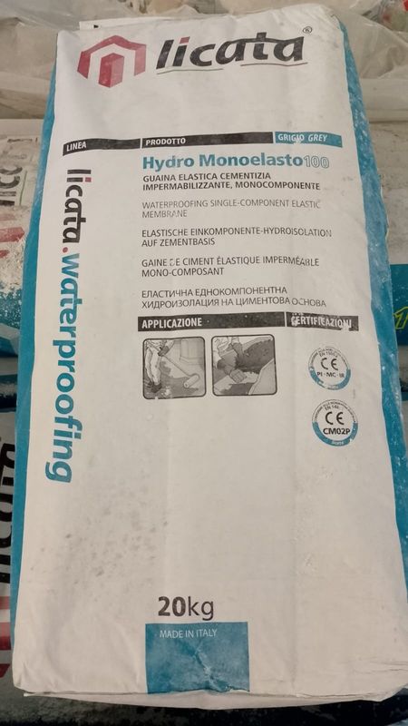 hydro monoelasto 100 guaina monocomponente per l'impermeabilizzazione e la protezione del calcestruzzo  conf.20 kg.