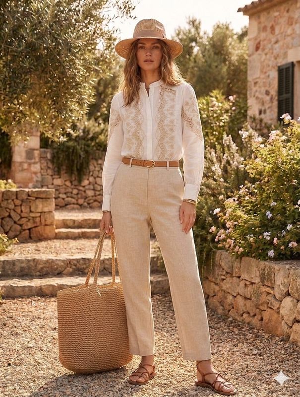 Camisa bordada blanca