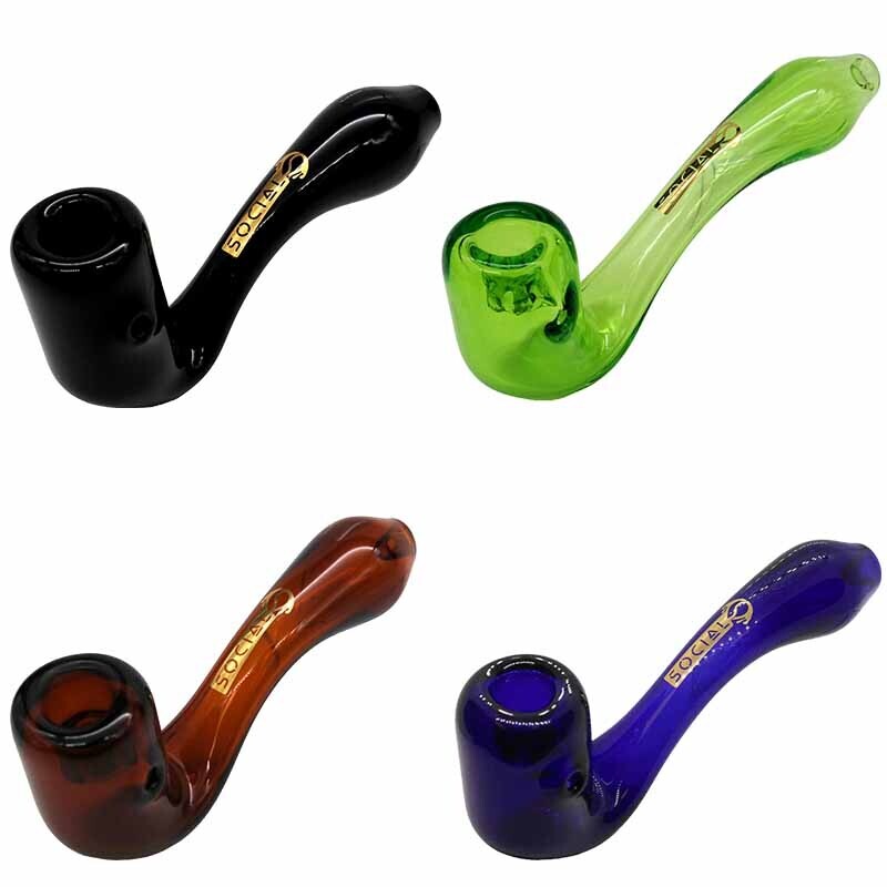 Social CLARITY Sherlock Handpipe with Built-in Screen (APP389) | 5 inch