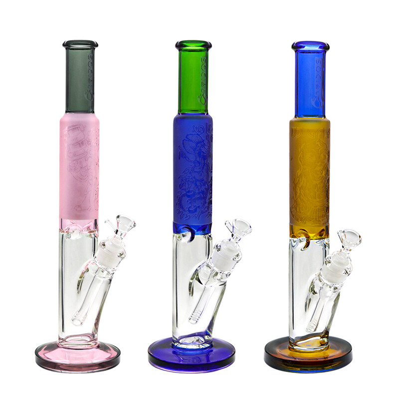 Social BOOGEYMAN Frosted Printed Straight Waterpipe (A943) | 16 inch