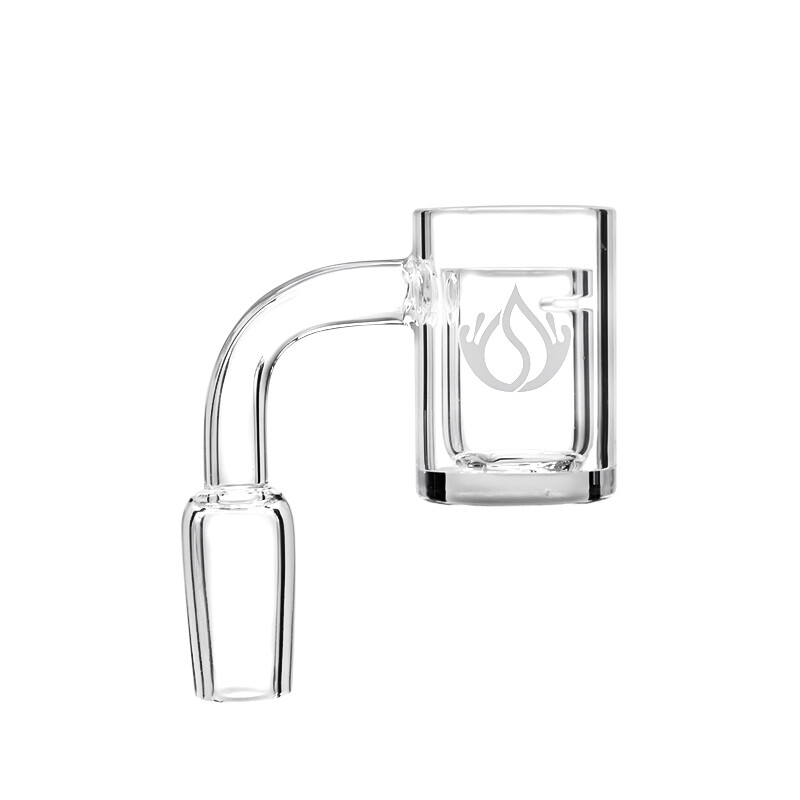 Social Flat Top 25mm Thick Base Slitted Insert Cup Quartz Banger (Q631) | 14mm | Male