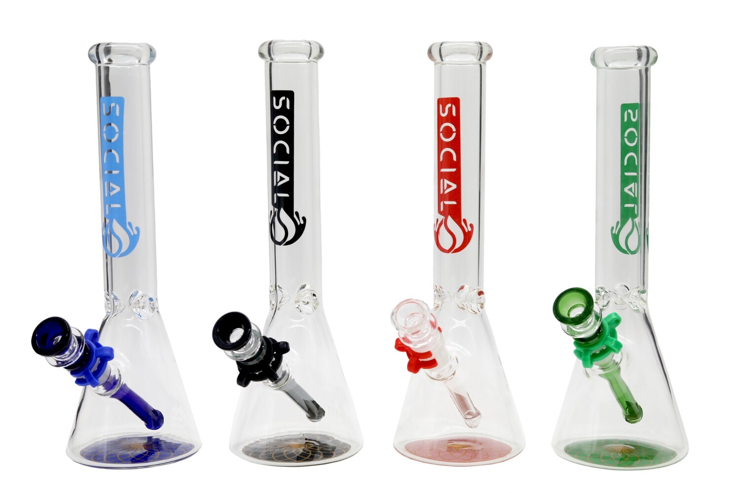 Social HESPERUS Colored Downstem Beaker Waterpipe (A866) | 12 inch