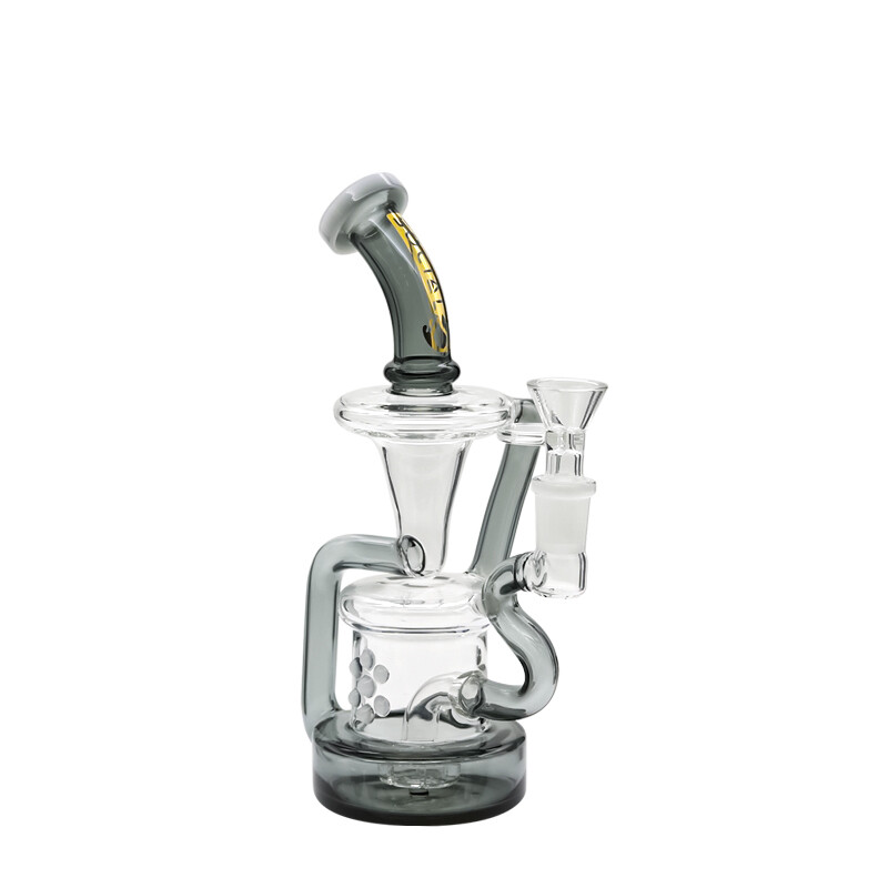 Social MAZU Conical Recycler Rig Waterpipe 8.5 Inch, Color: Black