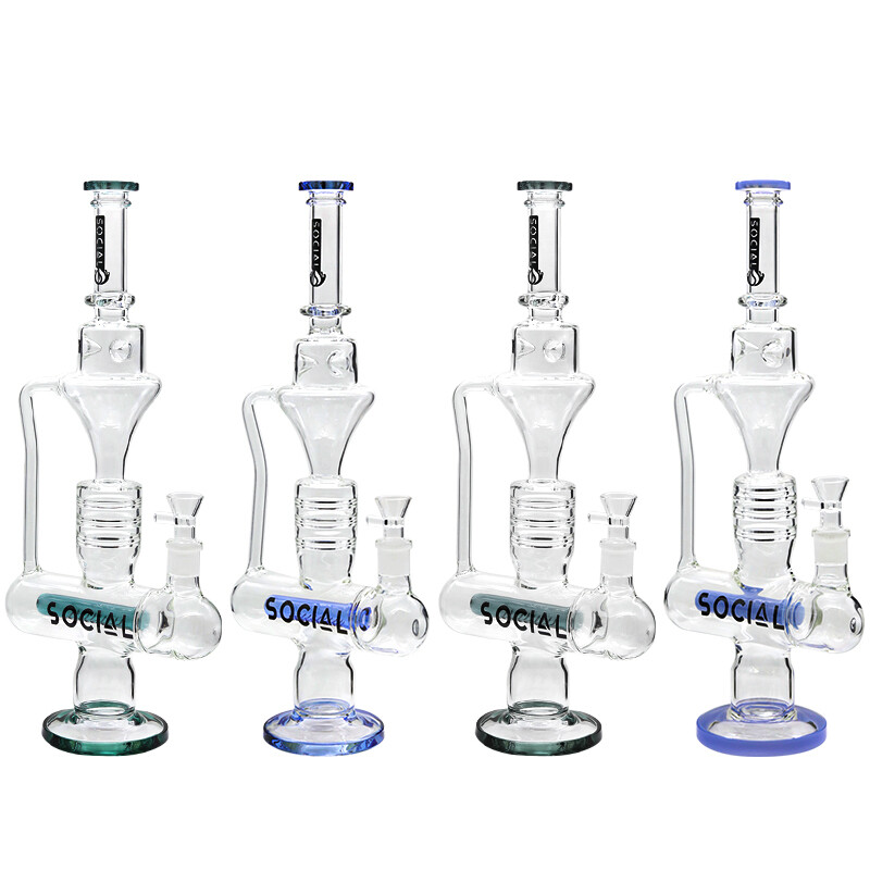 Social LYCAN Inline Perc Funnel Waterpipe (A859) | 18 inch