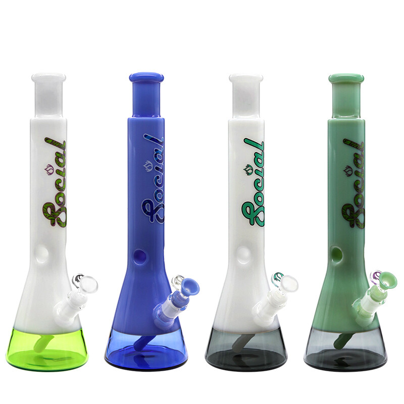 Social MARSHMELLOW Slyme Dual Colored Beaker Waterpipe (A7-02/03) | 16 inch