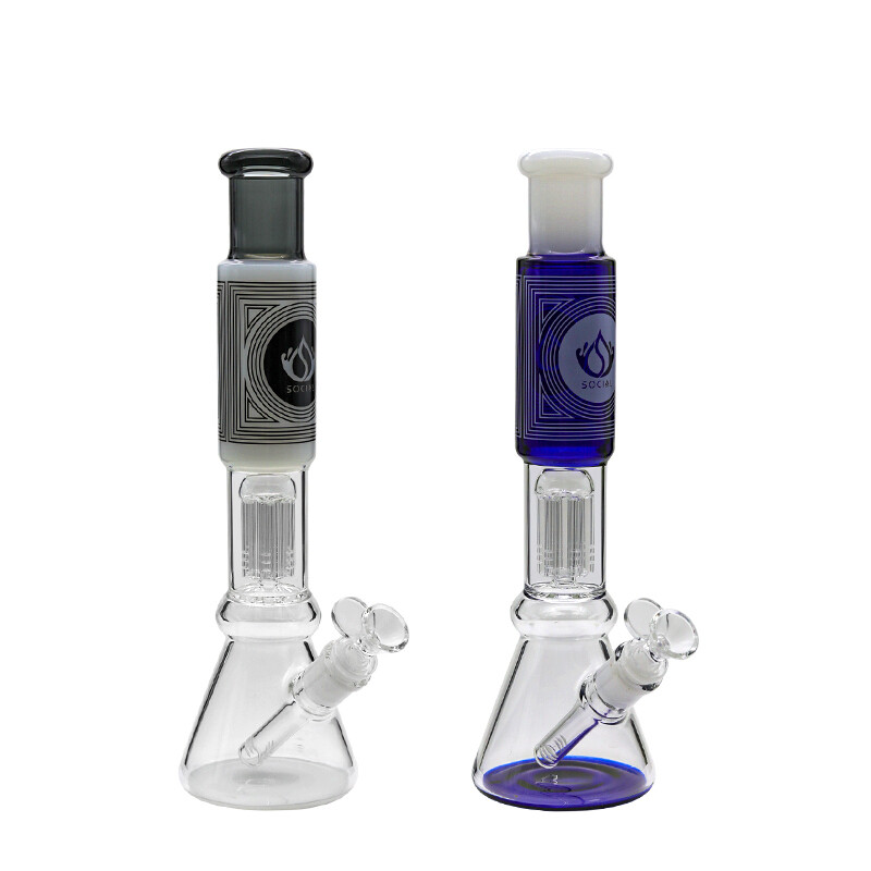 Social NUCLEUS with Tree Arm Perc Beaker Waterpipe (A-04/A-14) | 13 inch