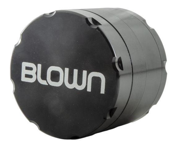 BLOWN Brand Aluminum Grinder w/ Notches- 63mm, 4 Piece, Color: Black