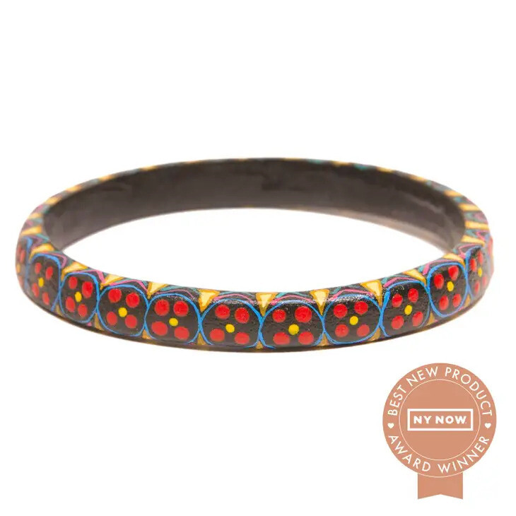 Corazon Wooden Bangle, Style: Black