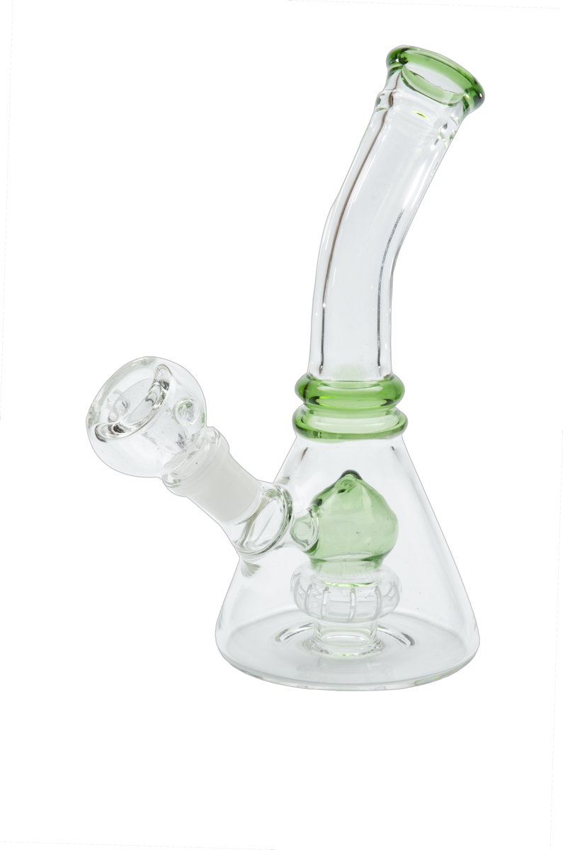 6&quot; Bent neck waterpipe w/ color accents and showerhead perc