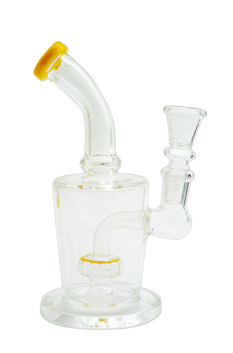 6&quot; Waterpipe w/ showerhead perc, flat base and colored mouth