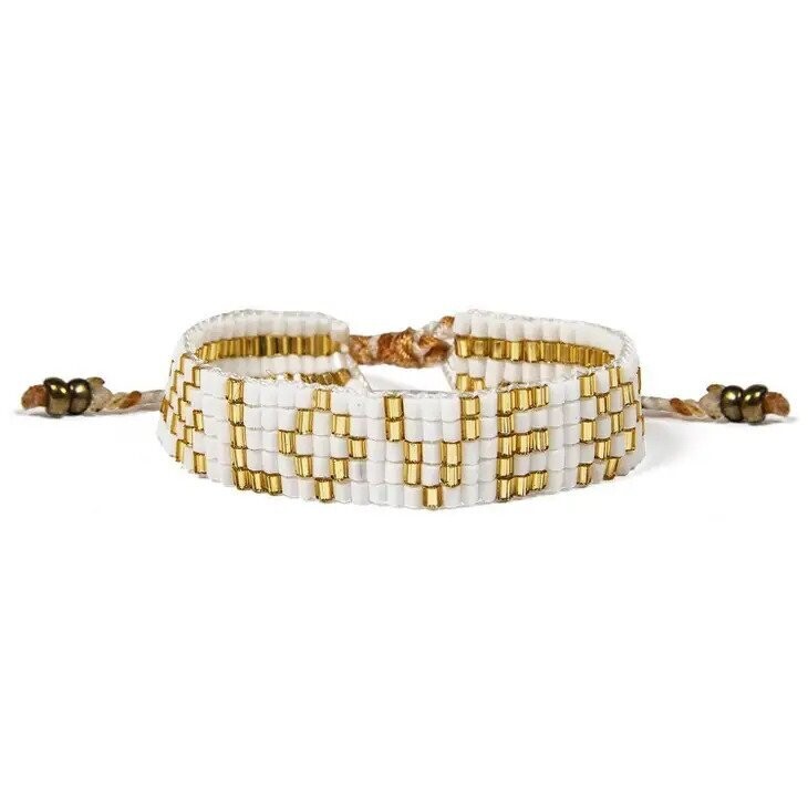 Kids&#39; Seed Bead LOVE Bracelet - White